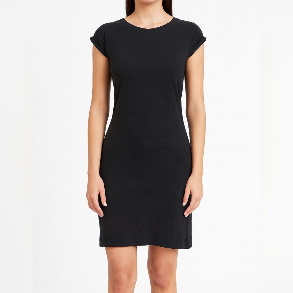 Banana Republic Womens Black Shirt Dress Size M casual Minimalist Preppy Work